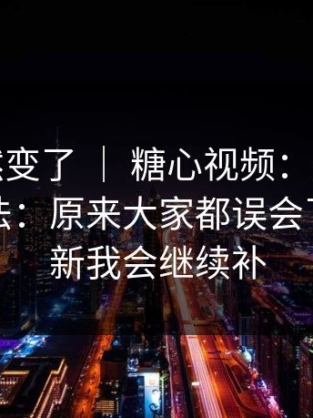 风向突然变了 ｜ 糖心视频：关于电脑版的说法：原来大家都误会了！有更新我会继续补